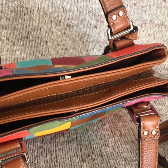 FÓSIL Patchwork leather satchel or shoulder bag - Picture 8 of 11